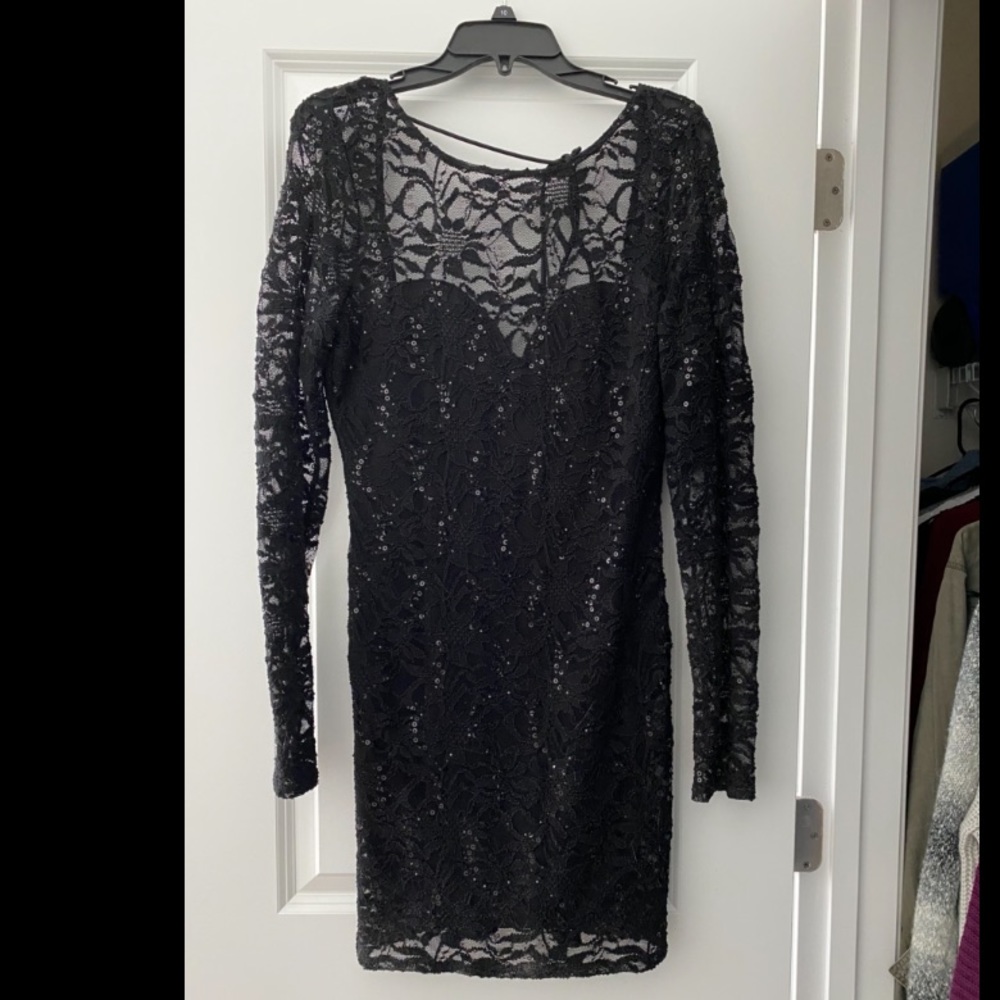 Arden B black backless dress